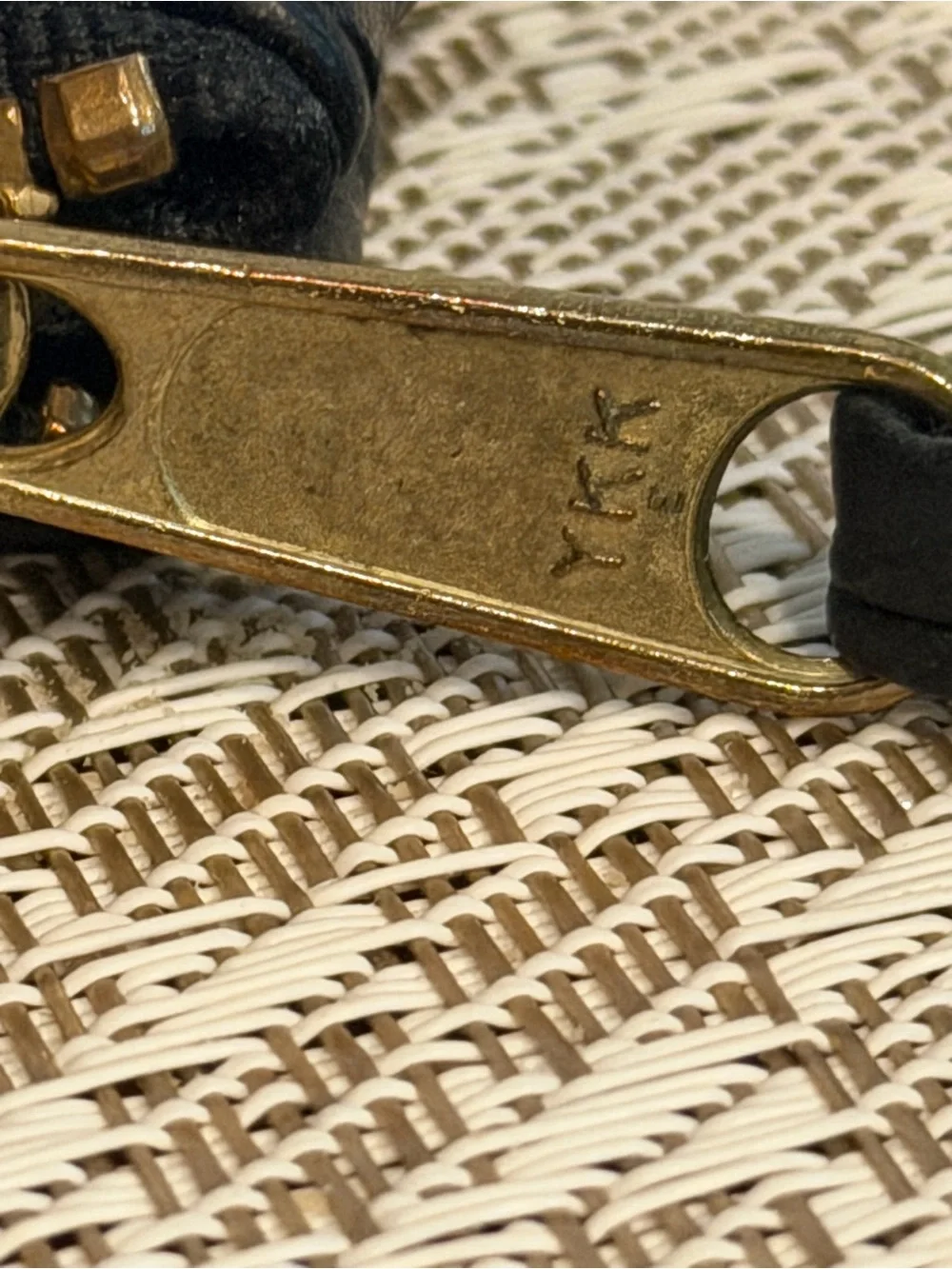 Alex and Ani embossed leather zippered pouch